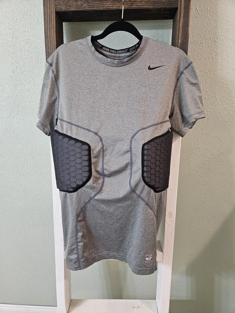 Nike Pro Combat Hyperstrong Mens Padded Football Compression Shirt Gray Size XXL